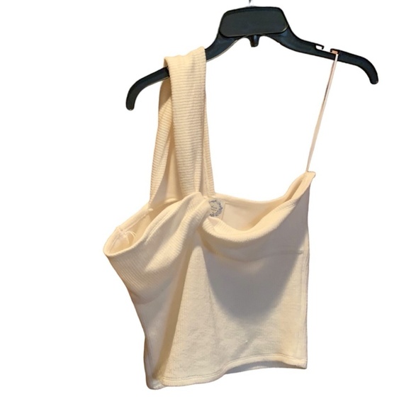 Blue Rain One Shoulder Knit Top White Large NWT - Picture 1 of 6